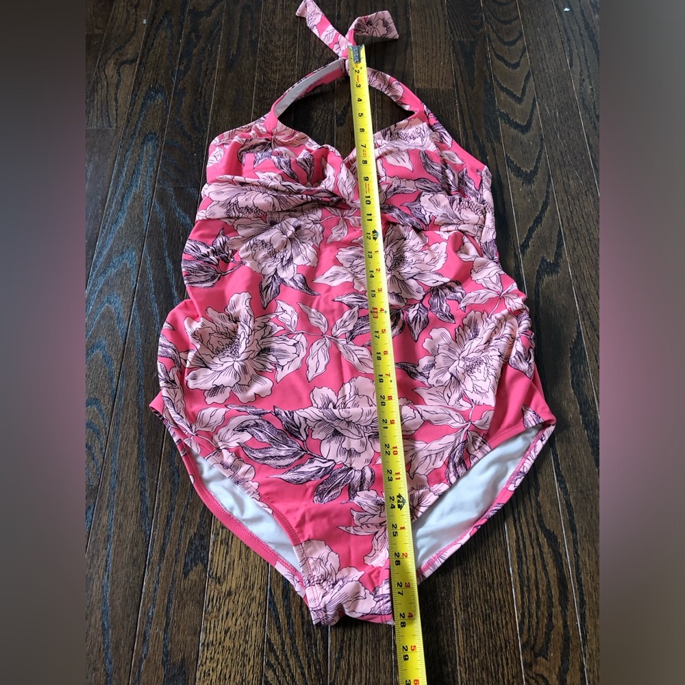 Isabel Maternity Women’s L Pink Floral Halter One-Piece Swim Bathing Suit - EUC! - Picture 5 of 12